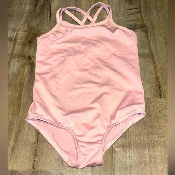 Joe Fresh Other - Kids Blush Pink Unitard Bodysuit with Criss Cross Back